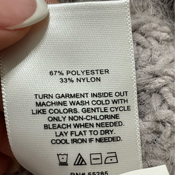 Express Fuzzy Chenille lilac Mock Neck Sweater - Picture 8 of 11